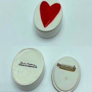 Sandra Magsemen Trinket Box / Lapel Pin Lid Enamel Heart